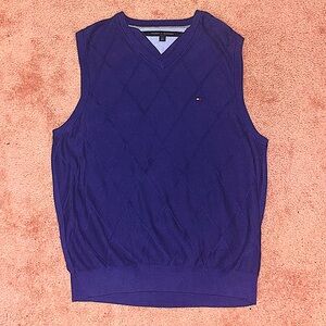 Tommy Hilfiger Purple V-Neck Casual Sweater Vest